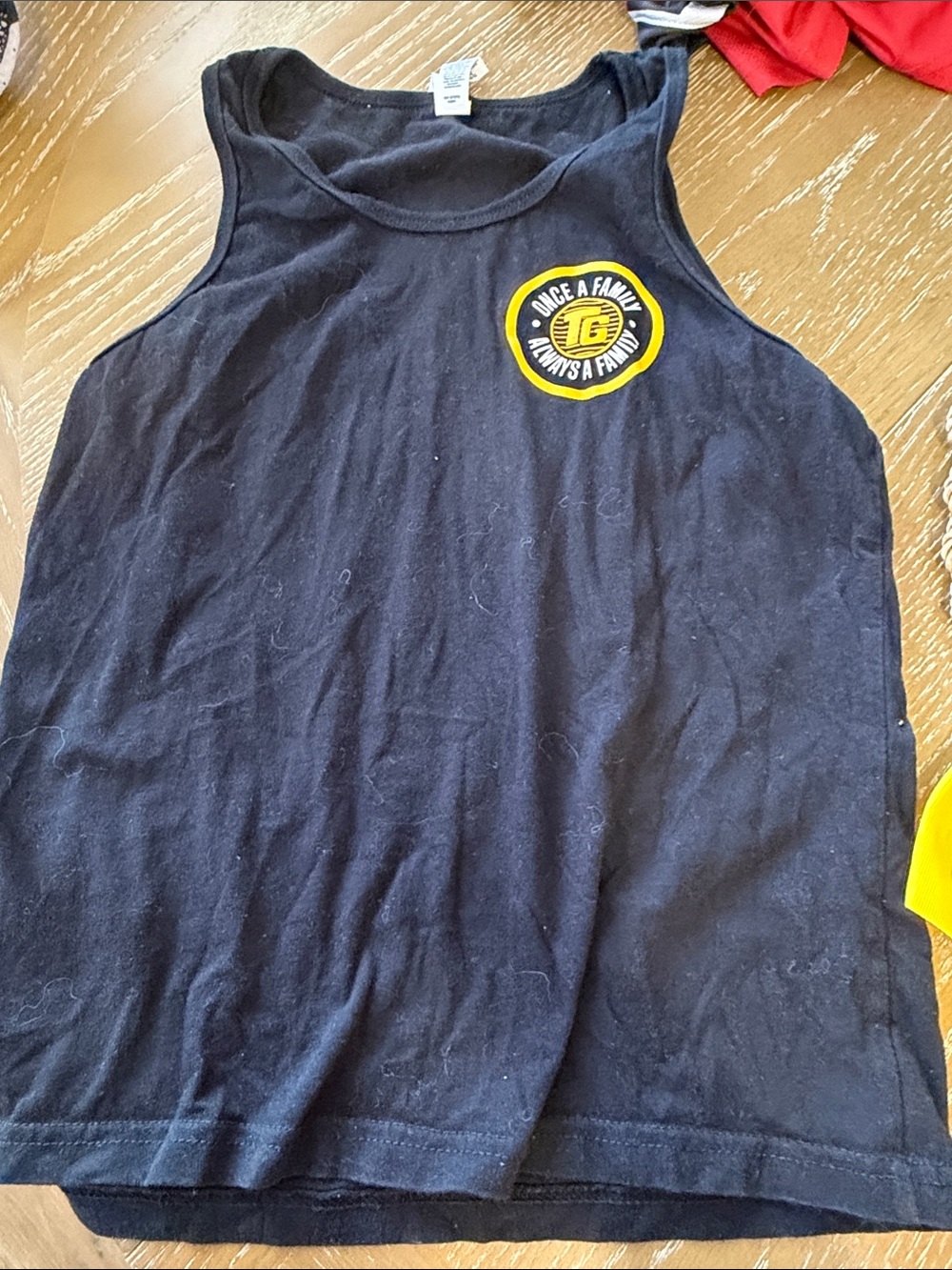 Kids Black Tank Top with Yellow Logo
